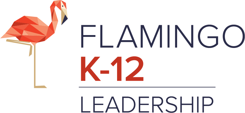 Flamingo K-12 Leadership logo - pink flamingo icon